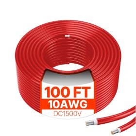 VEVOR 100FT Solar Panel Extension Cable 10AWG Waterproof PV 6mmÂ² Cable Red