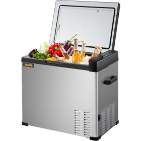 VEVOR 12 Volt Refrigerator, Portable Refrigerator -4 to 68 F With APP Control Car Compressor Fridge Cooler 12V/24V DC and 110-220V AC For Camping