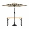 3-Piece Patio Picnic Set - 7.5ft Crank Tilt Umbrella, Heavy-Duty Resin Base, Adjustable Legs, Backyard/Garden/Campsite