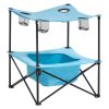 VEVOR Folding Camping Table, Portable Outdoor Lightweight Picnic Table, 600D Oxford Fabric Waterproof Canvas Travel Beach Tables, with 4 Cup Holders
