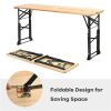 3-Piece Patio Picnic Set - 7.5ft Crank Tilt Umbrella, Heavy-Duty Resin Base, Adjustable Legs, Backyard/Garden/Campsite