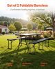 VEVOR Plastic Folding Bench, 6 ft Portable Bench for Outdoor Picnic Party Camping Dining
