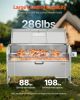VEVOR 60W Rotisserie Grill with Hooded Cover, 56 Inch Pig Lamb Goat Rotisserie Grill Roaster, 286Lbs Capacity
