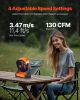 VEVOR 8 inch Rechargeable Camping Fan, Battery Operated with Light & Charging, 4 Speed Portable Outdoor Desktop Fan, 270-degree Manual Tilt for Tent
