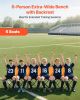 VEVOR Portable Folding Bench, 6 Seat Foldable Soccer Bench with Side Pockets and Carrying Bag