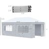 10x20 Pop Up Canopy, Sidewalls, Double Doors, Wheeled Bag, White