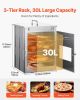 VEVOR Foldable Camping Oven, Stainless Steel Portable Camping Stove, with 3 Tier Grill, Handle and Thermometer, Use with Wood Burning Fire