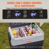 VEVOR Car Refrigerator, 12 Volt Car Refrigerator Fridge, 58 QT/55 L Dual Zone Portable Freezer, -4-50 Fahrenheit Adjustable Range