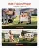 VEVOR Collapsible Folding Wagon, 550lb Load & 220L, 2 in 1 Foldable Wagon Cart Converts to Bench, Utility Wagon with Adjustable Handle