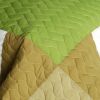 [Cozy camping] 3PC Vermicelli-Quilted Patchwork Quilt Set (Full/Queen Size)